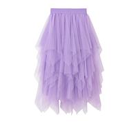 Acrawnni Women's Tulle Skirt Elastic High Waist Tiered Layered Mesh Ballet Prom Party Tulle Tutu A-line Midi Skirt