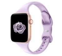 Acrbiutu Bands Compatible with Apple Watch 38mm 40mm 41mm 42mm 44mm 45mm 49mm, Slim Thin Narrow Replacement Silicone Sport Strap for iWatch Series 9/8/7/6/5/4/3/2/1 Ultra SE Women Men, Lavender