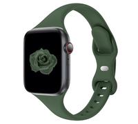Acrbiutu Thin Slim Strap Compatible with Apple Watch 38mm 40mm 41mm 42mm 44mm 45mm 46mm 49mm Replacement Soft Silicone Sport Wristband for iWatch Series 10/9/8/7/6/5/4/3/2/1 Ultra SE, A, Clover, 42mm