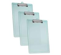 Acrimet 3 Pack Clipboard Letter Size A4 (34 cm x 24 cm) Low Profile Clip & Side Rulers, Durable Plastic for Office, School, Home Use - Clear Green Color