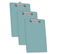 Acrimet 3 Pack Clipboard Letter Size A4 (34 cm x 24 cm) Low Profile Clip & Side Rulers, Durable Plastic for Office, School, Home Use - Solid Green Color