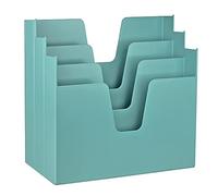 Acrimet 3-Tier Horizontal Hanging File Folder Holder Organizer, Letter Size, Ladder-Style, Open-Top Plastic File Box for Office, Home & School, Solid Green