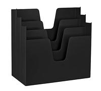 Acrimet 3-Tier Horizontal Hanging File Folder Holder Organizer, Letter Size, Ladder-Style, Open-Top Plastic File Box for Office, Home & School, Black