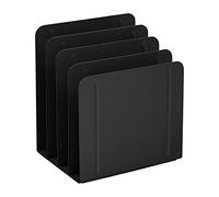 Acrimet 4 Section Vertical Metal File Sorter, Desktop File Organizer, Compact and Efficient Solution for Papers & Folders - Black Color