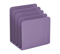 Acrimet 4-Section Vertical Metal File Sorter, Desktop File Organizer for Papers, Folders & Documents, Space-Saving Office Organizer, Purple