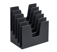 Acrimet 5 Section Incline File Sorter Organizer, Desktop Mail Holder, Black
