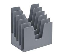 Acrimet 5 Section Incline File Sorter Organizer, Desktop Mail Holder Silver