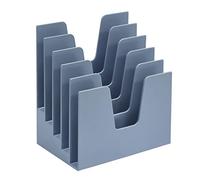 Acrimet 5 Section Incline File Sorter Organizer, Mail, Folder, Letter Desk Organizer, Rack for Office Organization Desktop (Plastic) (Solid Blue Color)