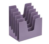 Acrimet 5 Section Incline File Sorter Organizer, Mail, Folder, Letter Desk Organizer, Rack for Office Organization Desktop (Plastic) (Solid Purple Color)