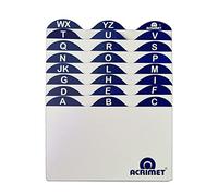 Acrimet A-Z Index Card Guides for 3” X 5” Card Holder (White Cards with Blue Tabs)