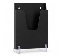 Acrimet A4 Leaflet Holder, Wall Mount or Desktop Brochure Display Stand, Plastic Literature Holder for Flyers, Pamphlets, Menus, Reception Areas and Retail Displays (Black Color)