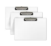 Acrimet Clipboard Landscape Letter Size A4 (23 cm x 34 cm) Low Profile Clip (Plastic) (White Color) (3 Pack)