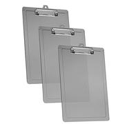 Acrimet Clipboard Letter Size A4 (34 cm x 24 cm) Low Profile Clip with Side Rulers (Plastic) (Clear Grey Color) (3 Pack)