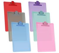 Acrimet Clipboard Letter Size A4 (34 x 24 cm) - Premium Assorted Colors Plastic with Built-in Side Rulers and Strong Metal Clip, 6 Pack