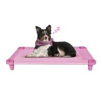Acrimet Cooling Elevated Pet Dog Bed Cot, Washable and Breathable Mesh Fabric, Stainless Steel Frame, Indoor & Outdoor Use, fits Dogs up to 49 Kg Size: 102cm x 61cm x 11cm, Pink, 1 Unit