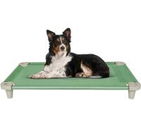 Acrimet Cooling Elevated Pet Dog Bed Cot, Washable and Breathable Mesh Fabric, Stainless Steel Frame, Indoor & Outdoor Use, fits Dogs up to 49 Kg Size: 102cm x 61cm x 11cm, Green, 1 Unit