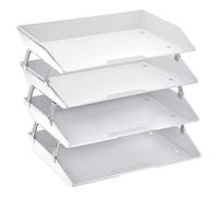 Acrimet Facility 4 Tier Letter Tray, Side Load, Letter Size/A4, Desktop File Organizer, Plastic (White)
