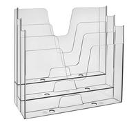 Acrimet Hanging File Folder Holder Organizer Horizontal 3 Tier, Plastic File Box Letter Size / A4 (Clear Crystal Color)