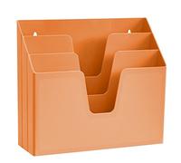 Acrimet Horizontal Triple File Folder Holder Organizer (Orange Citrus Color)