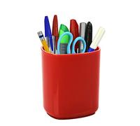 Acrimet Jumbo Pencil Holder, Pen Cup, Caddy Super-Sized Desktop Organizer for Students, Artists and Professionals (Plastic) (Solid Red Color)