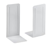 Acrimet Jumbo Premium Metal Bookends (Heavy Duty) (White Color) (1 Pair)