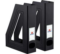 Acrimet Magazine File Holder, Durable Rack, Space-Saving Organizer (Plastic) (Black Color) (2 pack)
