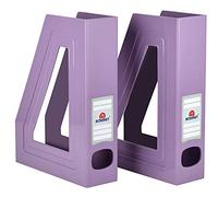 Acrimet Magazine File Holder, Vertical Desk Organizer, Purple, 2 Pack