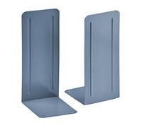 Acrimet Metal Bookends, Jumbo Size 23 cm H x 10 cm W x 11,5 cm D, Non-Skid Book Stand for Shelves, Heavy Duty Book Stopper, Blue, 1 Pair