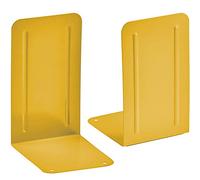 Acrimet Metal Bookends, Non-Skid Book Stand for Shelves, Heavy Duty Book Stopper, 17,5 cm H x 10 cm W x 11,5 cm D, Yellow, 1 Pair