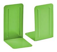 Acrimet Metal Bookends, Non-Skid Book Stand for Shelves, Heavy Duty Book Stopper, 17,5 cm H x 10 cm W x 11,5 cm D, Green Citrus, 1 Pair