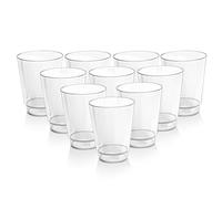 Acrimet Plastic Cup, Reusable, 10oz | 300ml, Tumbler Water, Machine Washable, Stackable Beverage Tumblers, Drinking Cup, Shatterproof, Durable (Clear Crystal Color) (Set of 10)