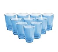Acrimet Plastic Cup, Reusable, 10oz | 300ml, Tumbler Water, Machine Washable, Stackable Beverage Tumblers, Drinking Cup, Shatterproof, Durable (Blue Color) (Set of 10)