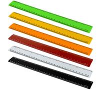 Acrimet Plastic Ruler 12 Inches and 30 Centimeters Measuring Device Tool for Student School Office Heavy Duty (Citric Assorted Color) (6 Pack)