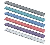 Acrimet Plastic Ruler 12 Inches and 30 Centimeters Measuring Device Tool for Student School Office Heavy Duty (Pastel Assorted Color) (6 Pack)