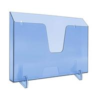 Acrimet Pocket File Holder Horizontal Design Brochure Display (for Wall Mount or Countertop Use) (Removable Supports Included) (Letter Size) (Clear Blue Color)