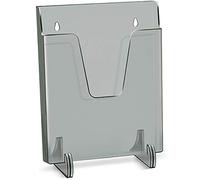 Acrimet Pocket File Holder Vertical Design Brochure Display (for Wall Mount or Countertop Use) (Removable Supports Included) (Letter Size) (Clear Grey Color)