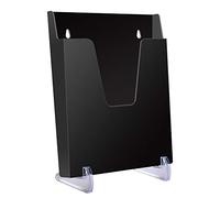 Acrimet Pocket File Holder Vertical Design Brochure Display (for Wall Mount or Countertop Use) (Removable Supports Included) (Letter Size) (Crystal Color) (Black Color)