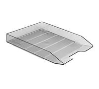 Acrimet Stackable Letter Tray Front Load, Letter Size, Plastic, Clear Smoke Color, 1 Unit