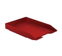 Acrimet Stackable Letter Tray Front Load, Letter Size, Plastic, Solid Red Color, 1 Unit