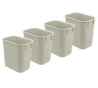Acrimet Wastebasket, Deskside Bin, 3.25 Gallon/13 Quart/ 12 Liter (Plastic) (Light Gray Color) (Set of 4)