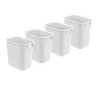 Acrimet Wastebasket, Deskside Bin, 3.25 Gallon/13 Quart/ 12 Liter (Plastic) (White Color) (Set of 4)