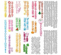 ACRNIGHEET 51 PCS Vertical Word Die Cuts Metal Cutting Dies Words Blessings Word Die Good Wishes Sentiments Greeting Dies with Patterns Decor for Paper Craft Scrapbooking Album Handmade Card Making