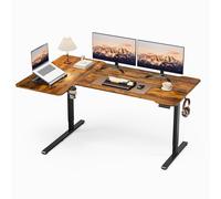 Acrolix 71 Inch L Shaped Standing Desk Adjustable Height, Electric Corner Standing Desk, Sit Stand Computer Table with Reversiable Splice Board, Rustic Brown