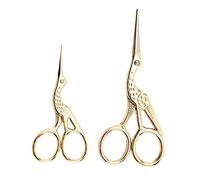 Acronde 2PCS Vintage Stork Shape Sewing Scissors Stainless Steel Tailor Scissors Sharp Sewing Shears for Embroidery, Sewing, Craft, Art Work & Everyday Use (Gold)