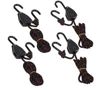 Acronde 4PCS 1/8" 8Ft Adjustable Heavy Duty Rope Hanger Ratchet Kayak and Canoe Bow and Stern Tie Downs Straps