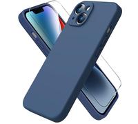 ACRONIX Compatible with iPhone 14 Case 6.1",with 1 x Screen Protector, Silky-Soft Touch Liquid Silicone Shockproof Rubber Cases Comprehensive Protection Cover for iPhone 14-Storm Blue