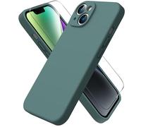 ACRONIX Compatible with iPhone 14 Case 6.1",with 1 x Screen Protector, Silky-Soft Touch Liquid Silicone Shockproof Rubber Cases Comprehensive Protection Cover for iPhone 14-Pine Green