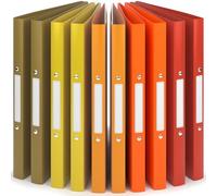 ACROPAQ - 10 x A4 Soft Binder | 2 Rings | with Spine Labels, 2.5 cm Spine, Nature Collection Sunrise Colour - Small A4 Flexible Plastic Binder, 2-Ring Binder, Folder