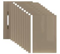 ACROPAQ - 10 x Presentation folders A4 - Transparent Cover, Plastic folders A4 for Upto 70 Pages, Pastel Khaki - A4 Plastic folders, A4 Project Folder