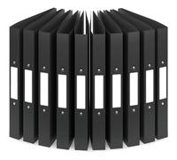 ACROPAQ - 10 x Ring Binder A4 - Flexible A4 Folder Files for 100 Pages, Binders with 2 Rings, Spine Width 3.5 cm, Night 'Nature' Color Collection - Slim Binder, School Folder, Plastic Folder